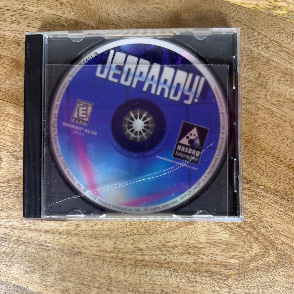 Jeopardy! PC CD-ROM Game 1998 Windows 95/98 Hasbro Interactive Alex Trebek 99150